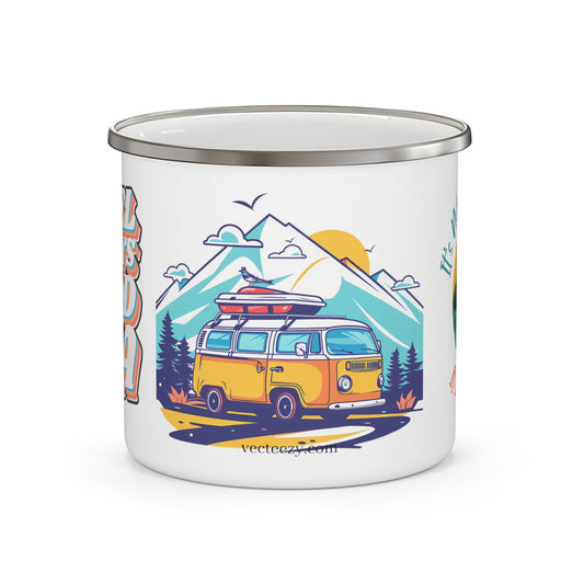 CWS Campa Travel Is Good Enamel Camping Mug