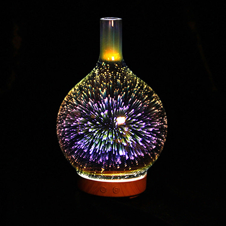 3D Glass Aroma Diffuser Colorful Lamp Humidifier Night Light