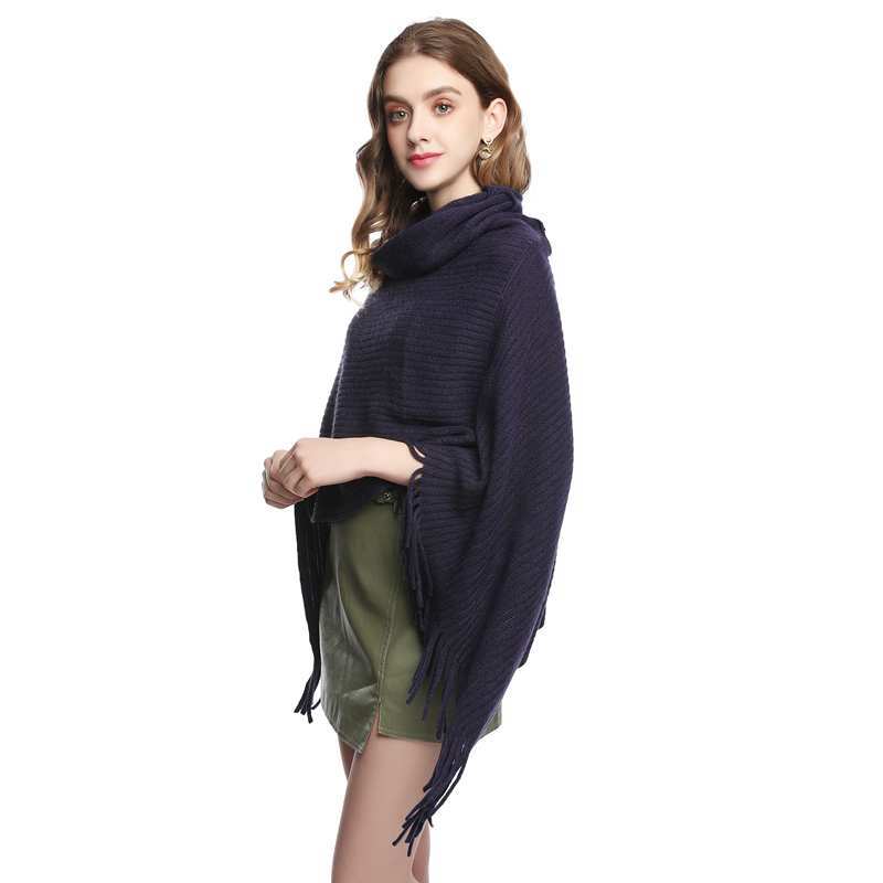 Women Batwing Tassel Knit Shawl