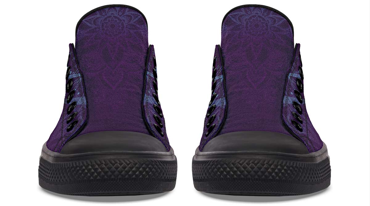 UrbanKicks Purple Unicorn Fashion Printed Couple High Top Canvas Shoes