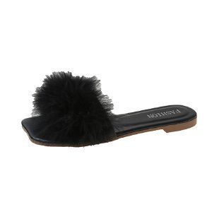 Women's Summer Flat Fashion Fur Slipper