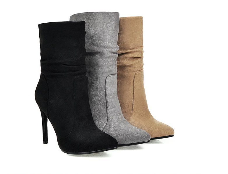 High heel stiletto pointed socks boot elastic booties