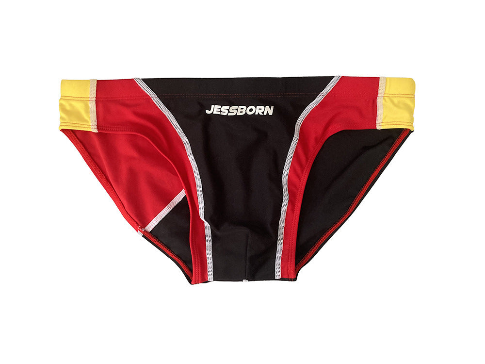 Men's Color Matching Swim Briefs Swimming Trunks