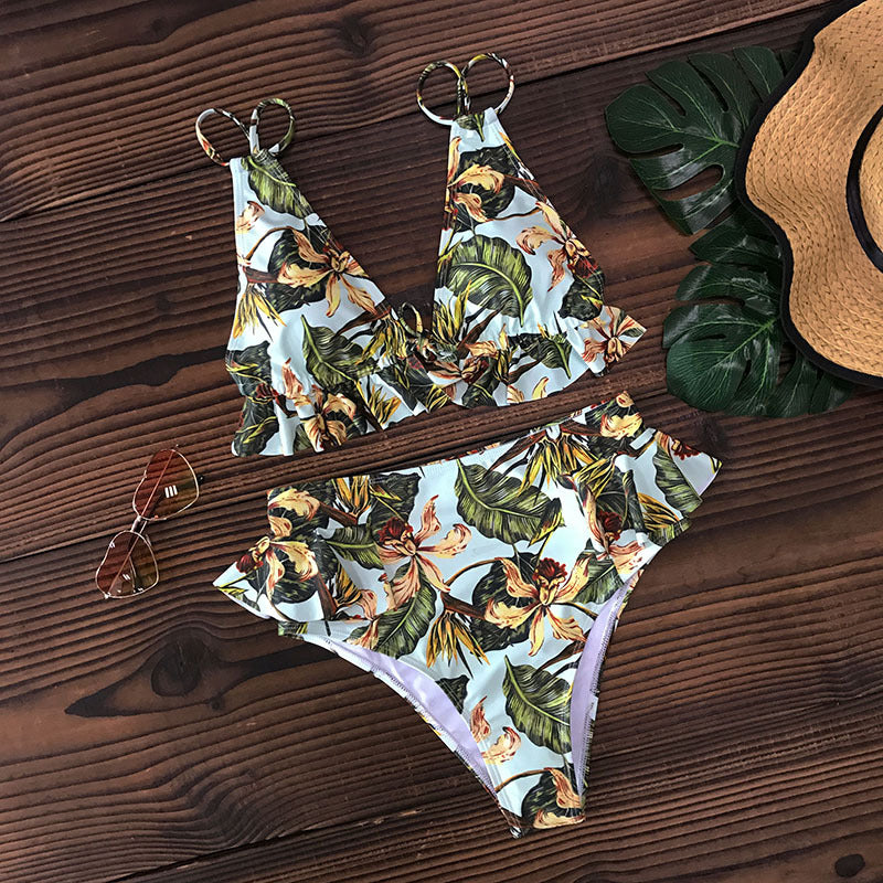 Split print ladies bikini