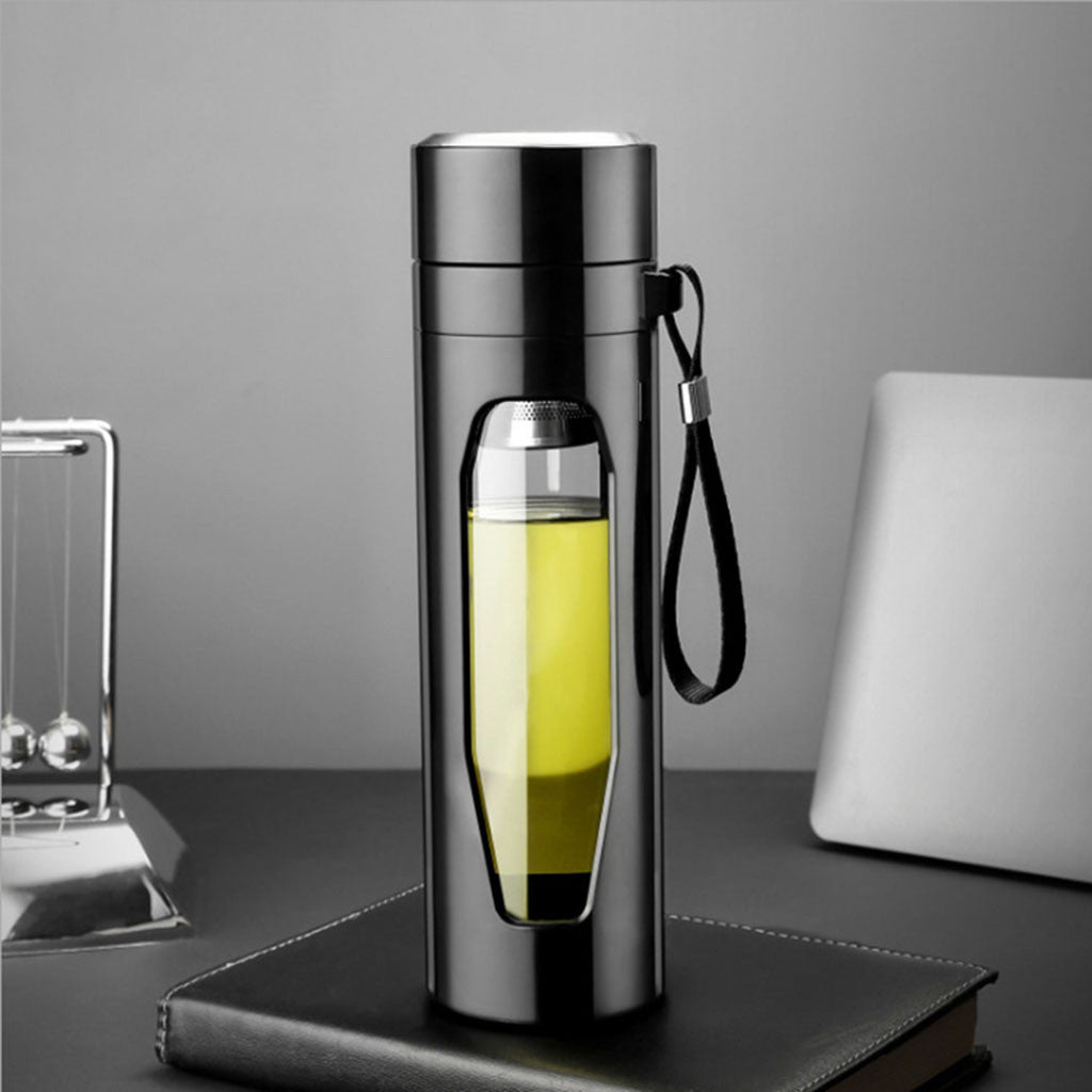 Glas Wasserflasche Kaffee Teetasse Infuser mit Deckel Filter