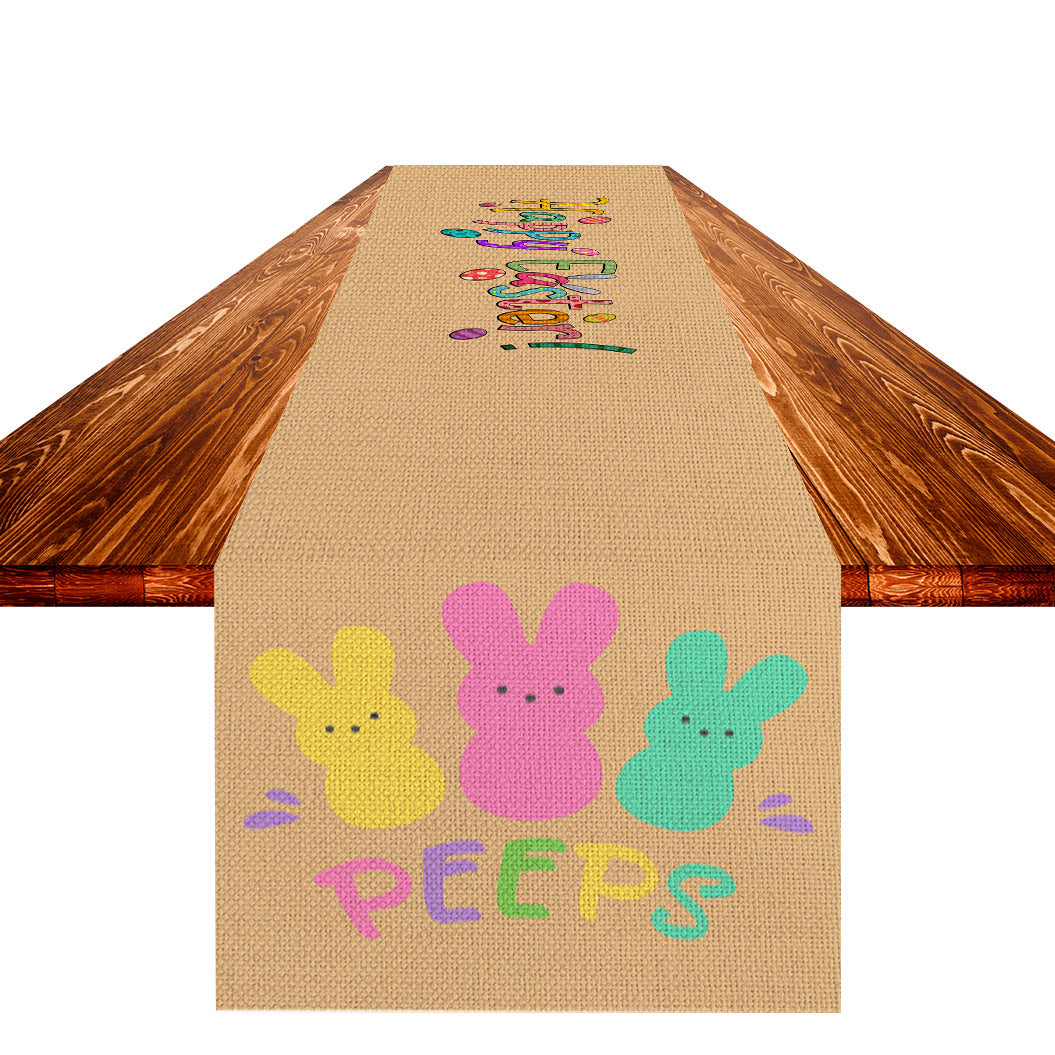 Easter Table Flag Linen Strong Durable Tablecloth Oil And Stain Proof