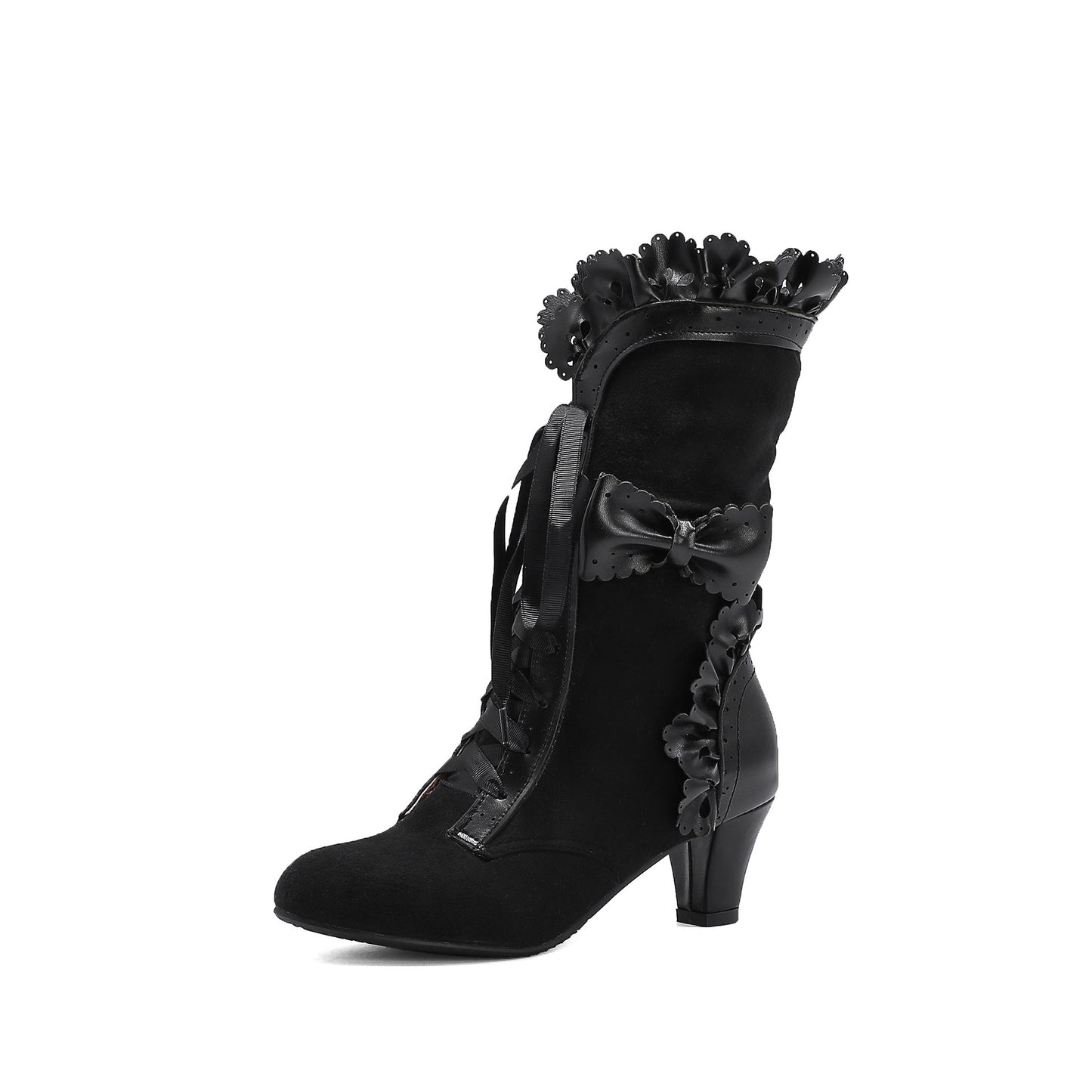 Lolita high heel lace-up plus size women's boots