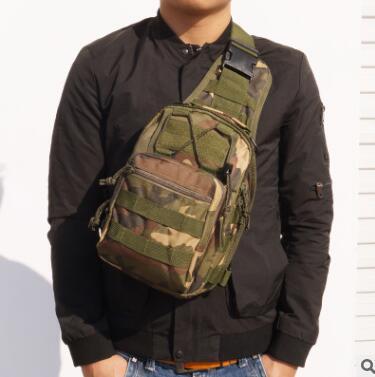 Hot Style Canvas Riding Pack Camouflage Field Sports Small Chest Bag Single Shoulder Oblique Cross Outdoor Tactical Package.