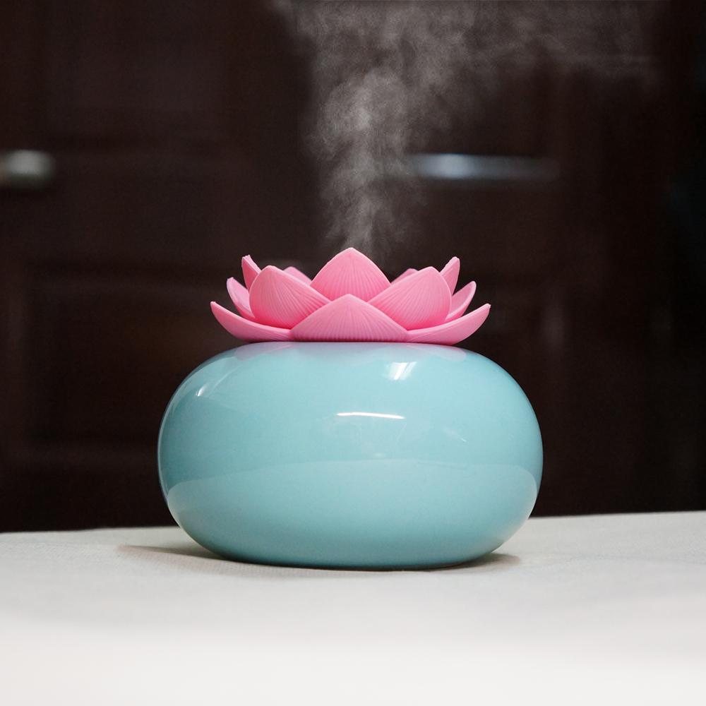 200ML Ceramic Ultrasonic Aroma Humidifier Air Diffuser Simplicity Lotus Purifier Atomizer essential oil diffuser difusor de