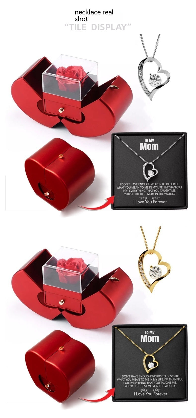 Women's Hollow Heart-shaped Necklace Set