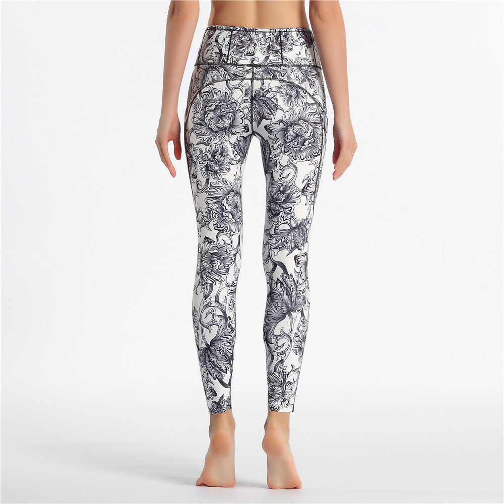 Bedruckte Stretch-Yogahose Jogginghose