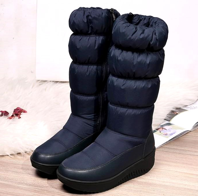 New waterproof down snow boots in winter