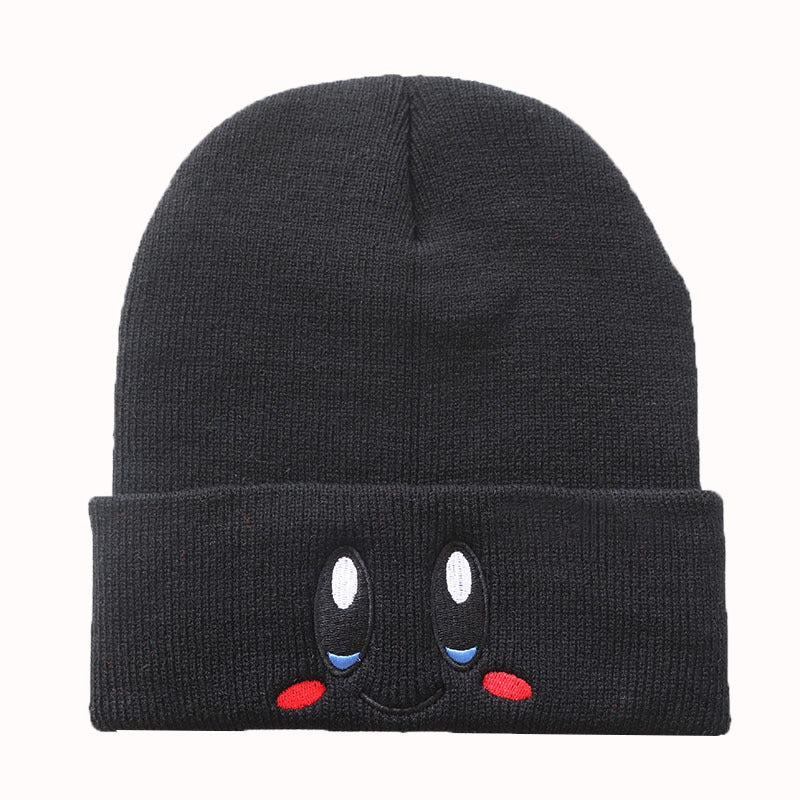 Men And Women Cute Smiling Face Eyes Hoshi Embroidered Knitted Hat Warm Hood Student Head Winter Wool Hat