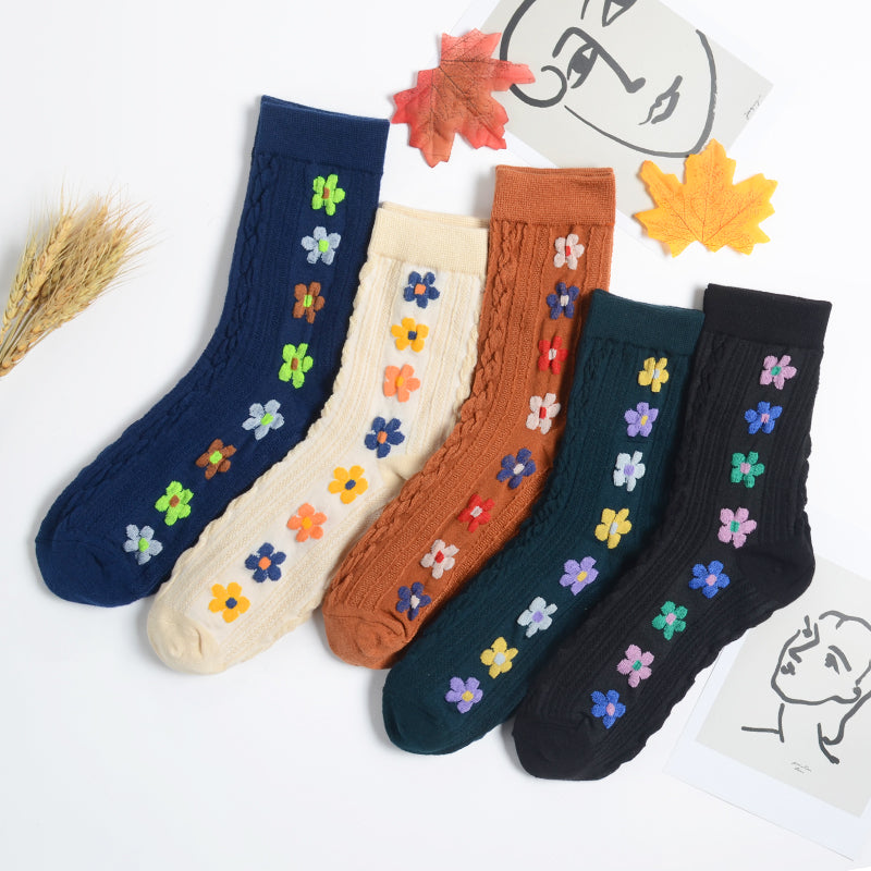 Cute autumn and winter stockings small flowers winter flower stockings