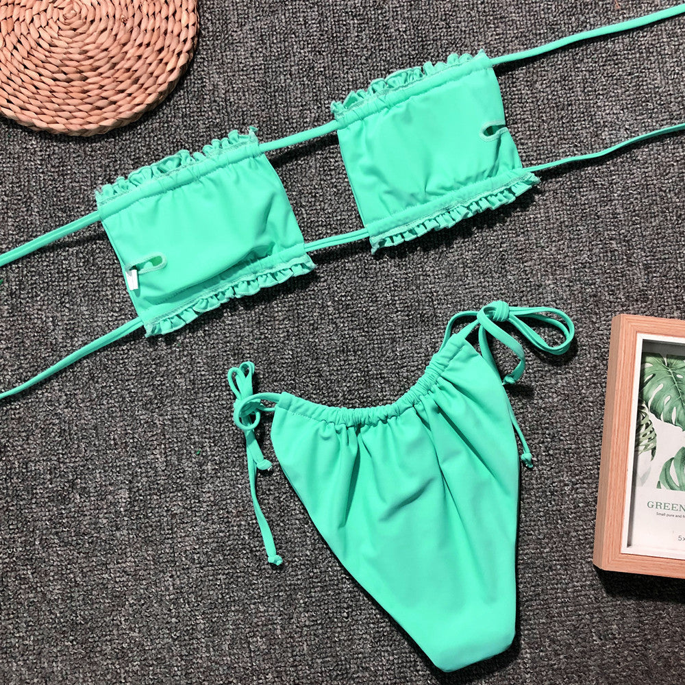 Sexy pleated bikini