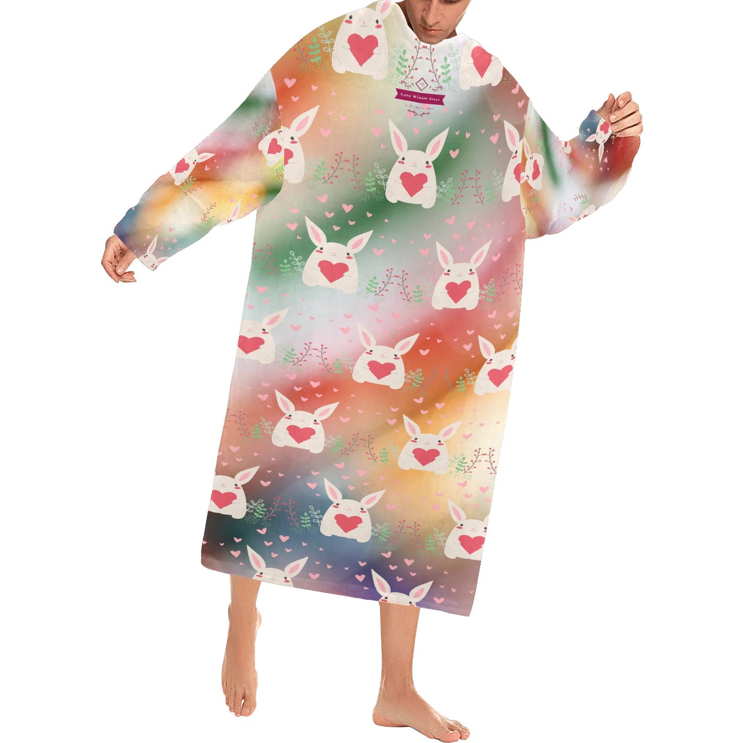 CWS Cozy Vibe Blanket Robe with Sleeves for Adults by Cozy Winter Store