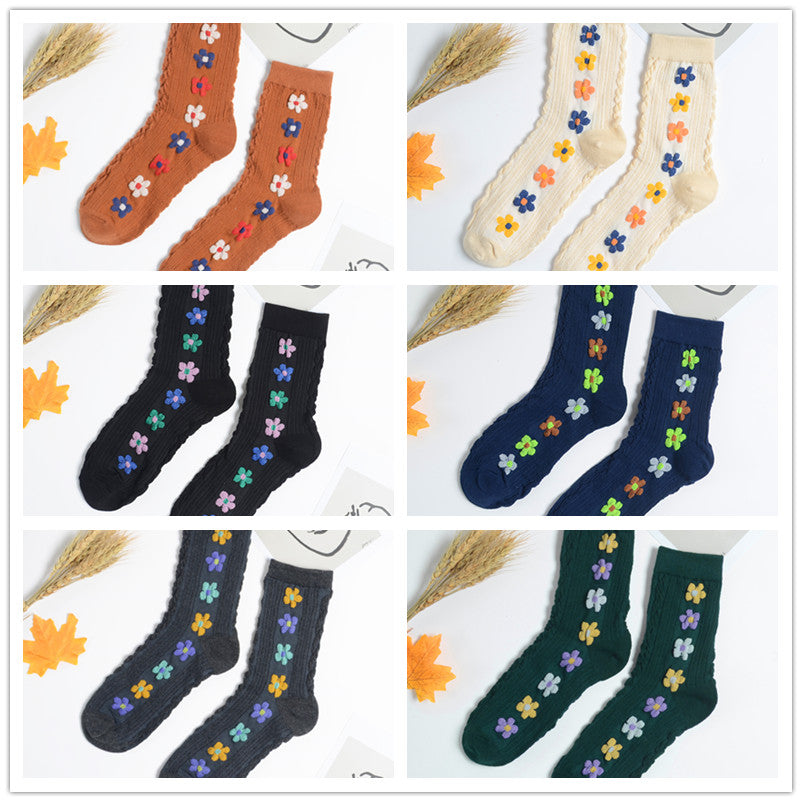 Cute autumn and winter stockings small flowers winter flower stockings