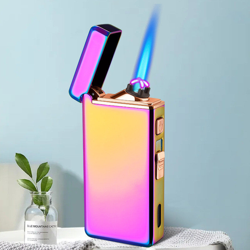 Creative Fashion Gas And Electricity Dual-use USB Charging Dual Arc Inflatable Lighter