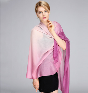 Gradient ring velvet cashmere shawl