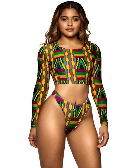 Long Sleeve Bikini 4 Color T-Pants Digital Print Swimsuit