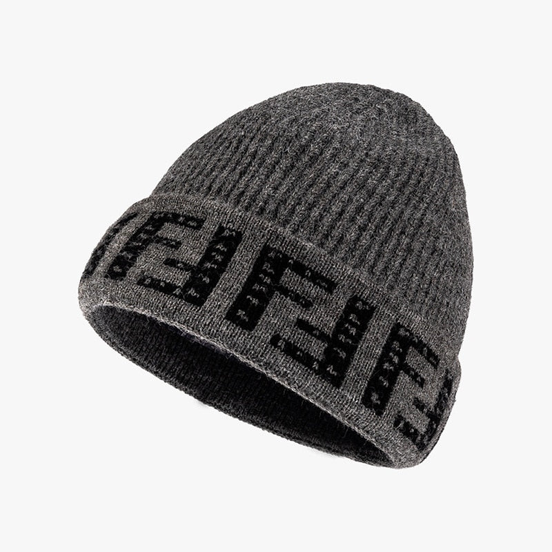 Czapka typu beanie z literami dla kobiet czapka zimowa miękka dzianinowa czapka z czaszkami ciepła, gruba czapka z daszkiem czapki damskie dla dziewczynki 