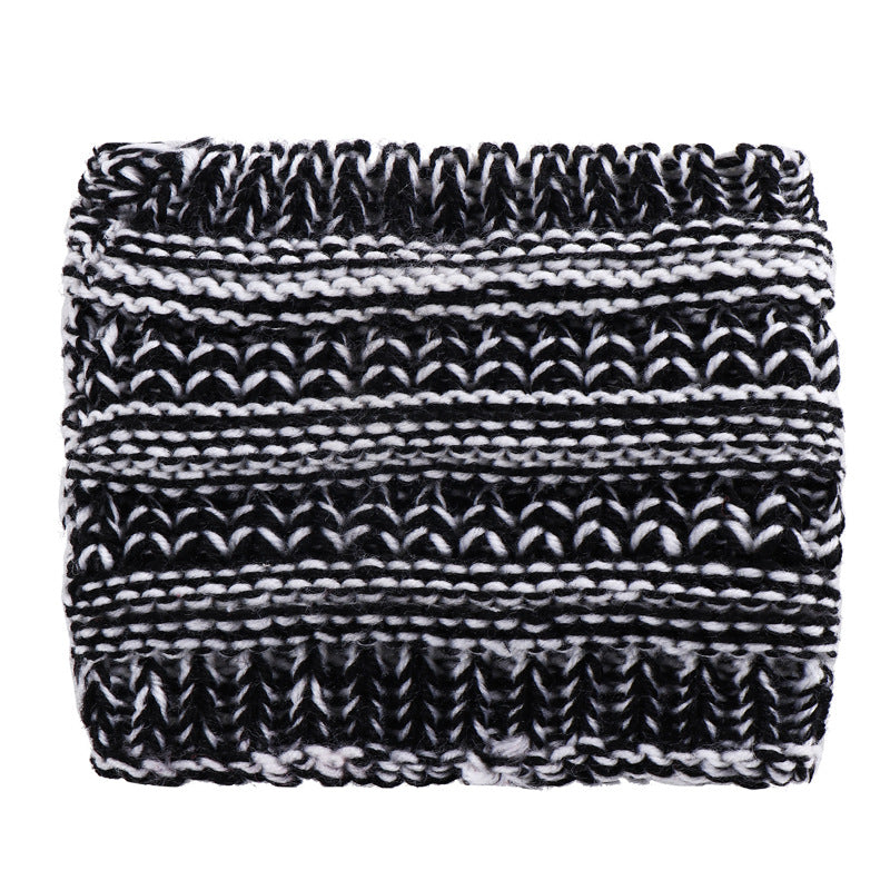 Kobiety Headwrap kucyk czapka beanie zimowe ciepłe ocieplacze na uszy chusta na głowę Casual szydełkowe turbany damskie miękkie dzianiny wełniane czapki 