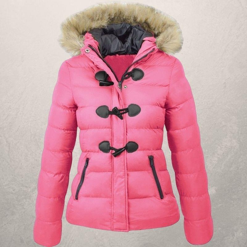 Short hooded warm jacket