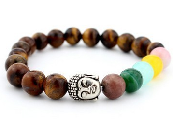 AliExpress explosionen Europa und die Vereinigten Staaten mode lava rock naturstein Buddha kopf Goldene Buddha männer und frauen armband großhandel