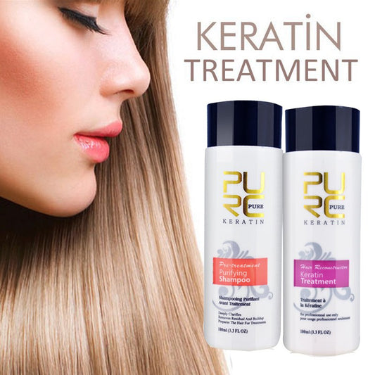 PURC Glättung Haar Reparatur Und Glättung Schäden Haar Produkte Brasilianische Keratin Behandlung Reinigende Shampoo 