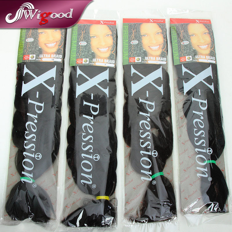 Neues XpressionBraid-Haar aus afrikanischer Chemiefaser, europäische und amerikanische Naturperücke, schwarzer Zopf, gemischte Farbe