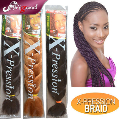 Neues XpressionBraid-Haar aus afrikanischer Chemiefaser, europäische und amerikanische Naturperücke, schwarzer Zopf, gemischte Farbe