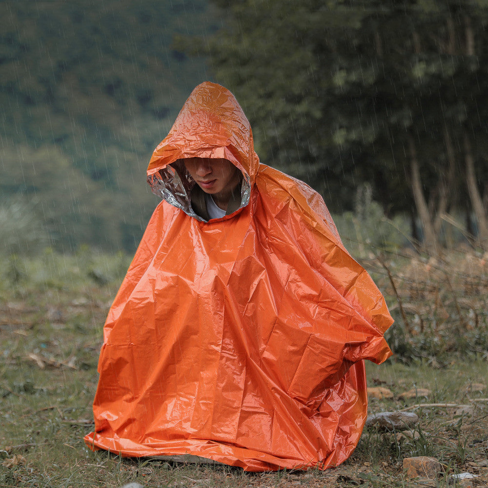 Outdoor Tragbare Erste Hilfe Regenmantel Reflektierende Winddicht Notfall Wandern