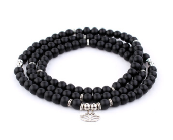 AliExpress Explosion 108 Naturstein Rosenkranz Armband Legierung 3D Lotus Lebensbaum Fußkettchen Yoga Mala Halskette