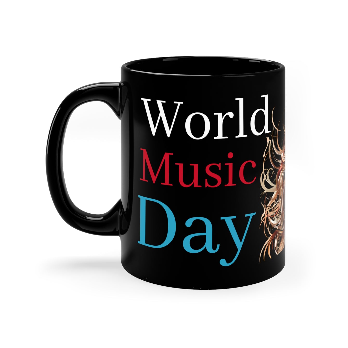 CWS Celebratioins World Music Day Black Coffee Mug, 11oz