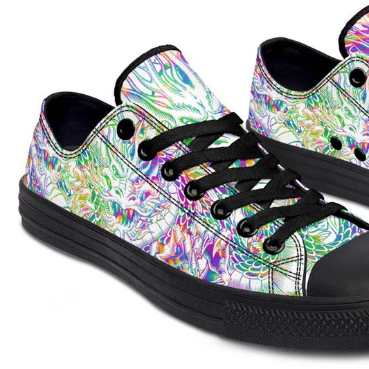 UrbanKicks Color Burst Fashion Print Couple Low-Top Canvas Shoes