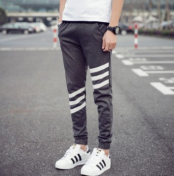 Fashion tide men's sports trousers Korean version of self-cultivation beam casual sports pants large size