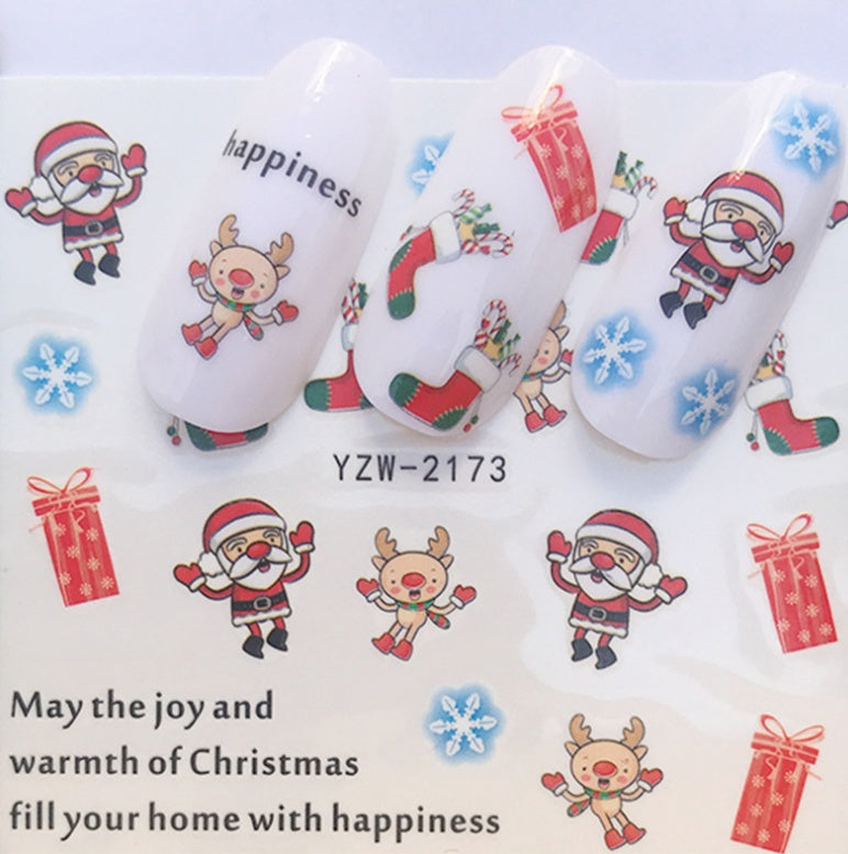 Explosion Modelle Weihnachtsserie Wassertransfer Nagelaufkleber Nagelaufkleber Vollaufkleber Nagelschmuck Wasserzeichenaufkleber