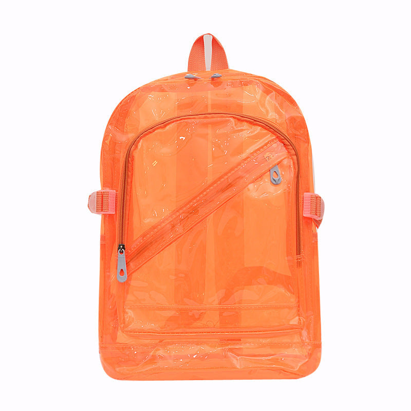 New Backpack Student Schoolbag Transparent Jelly Pack Waterproof Rucksack Plastic Backpack