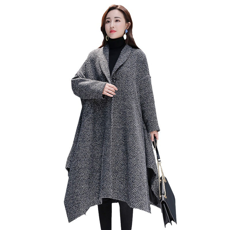 Herbst Und Winter Neue Abnehmen Cape Wollmantel Casual