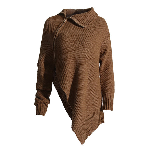 Knitting Solid Sweater For Women Stand Collar Long Sleeve Minimalist Loose Pullover Female Autumn Clothing New