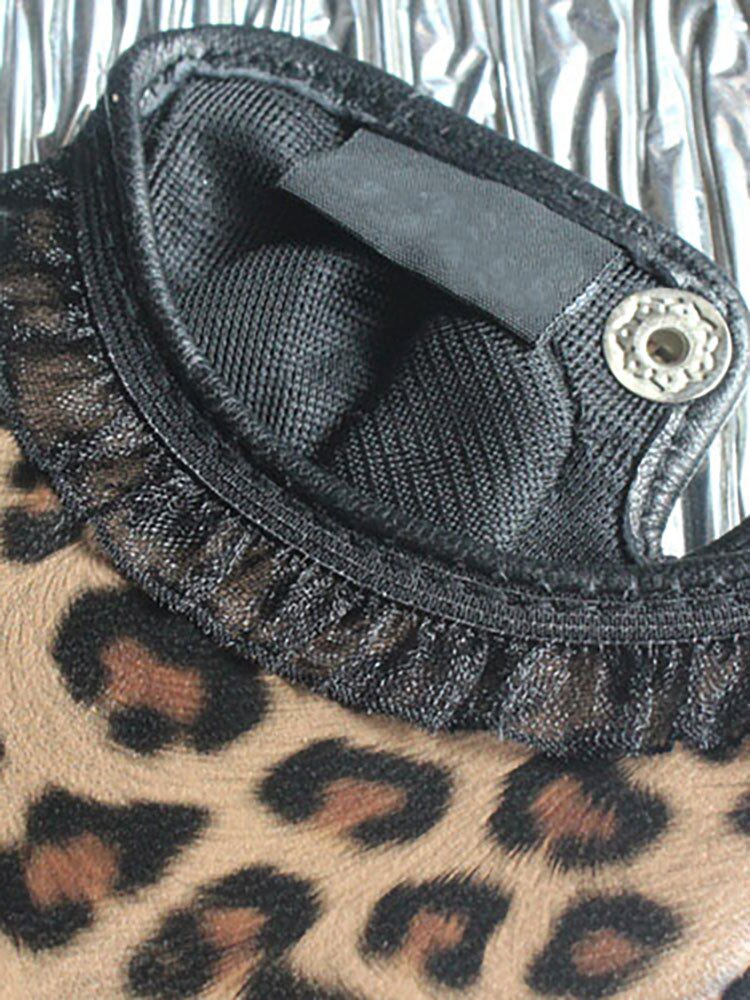 Mode Damen Kurze Lederhandschuhe Spitzenrand Leopard Schaffell Handschuhe Kleidung Zubehör Herbst Neu 