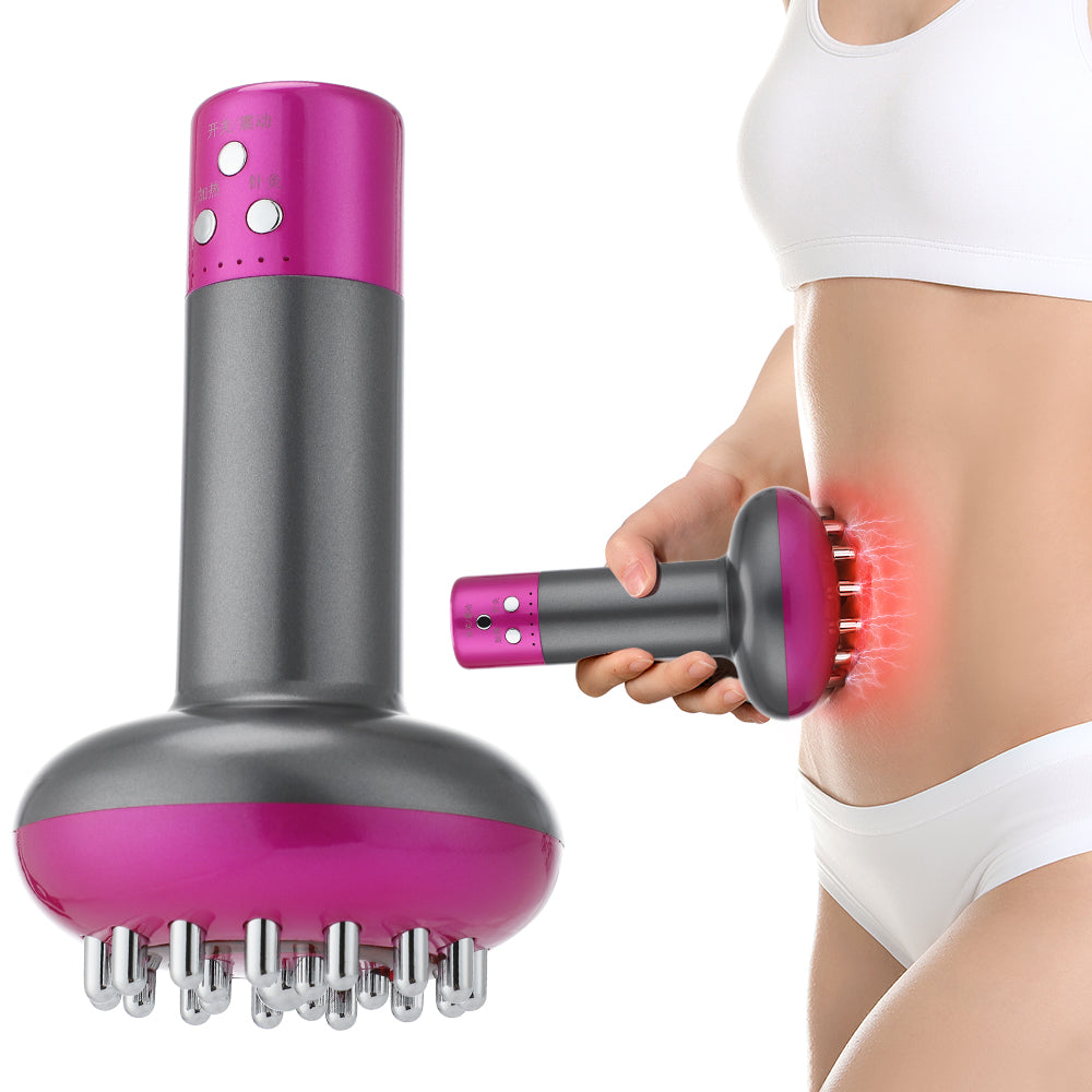 Electric Meridian Massager EMS Microcurrent Vibration Hot Compress Guasha Scraping Brush Detox Slimming Fat Burner Beauty Health