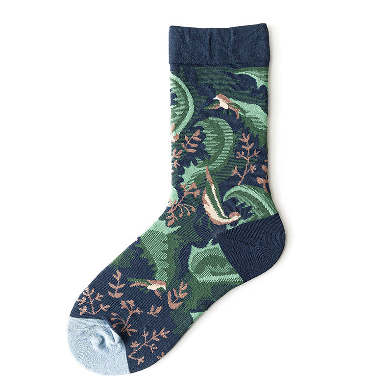 Trendy Mid-calf Artistic Illustration Socks