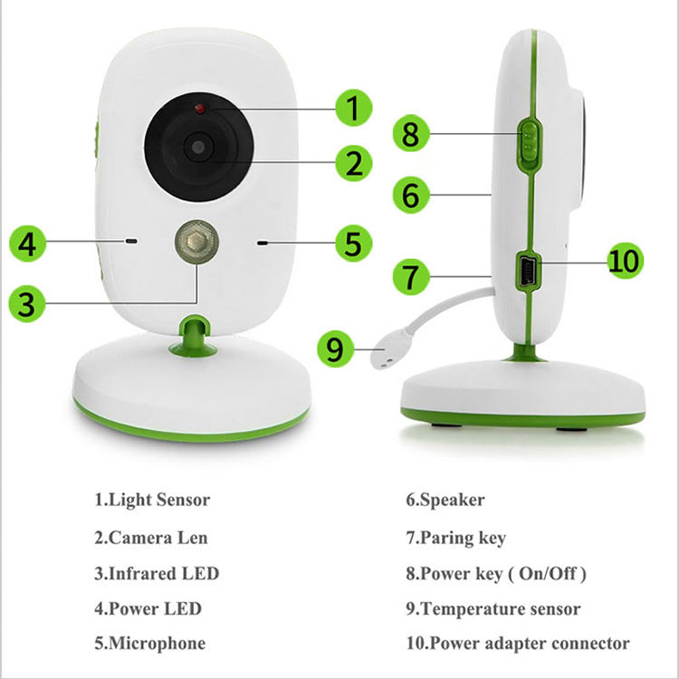 2 Inch Wireless Two-Way Intercom Baby Video Monitor