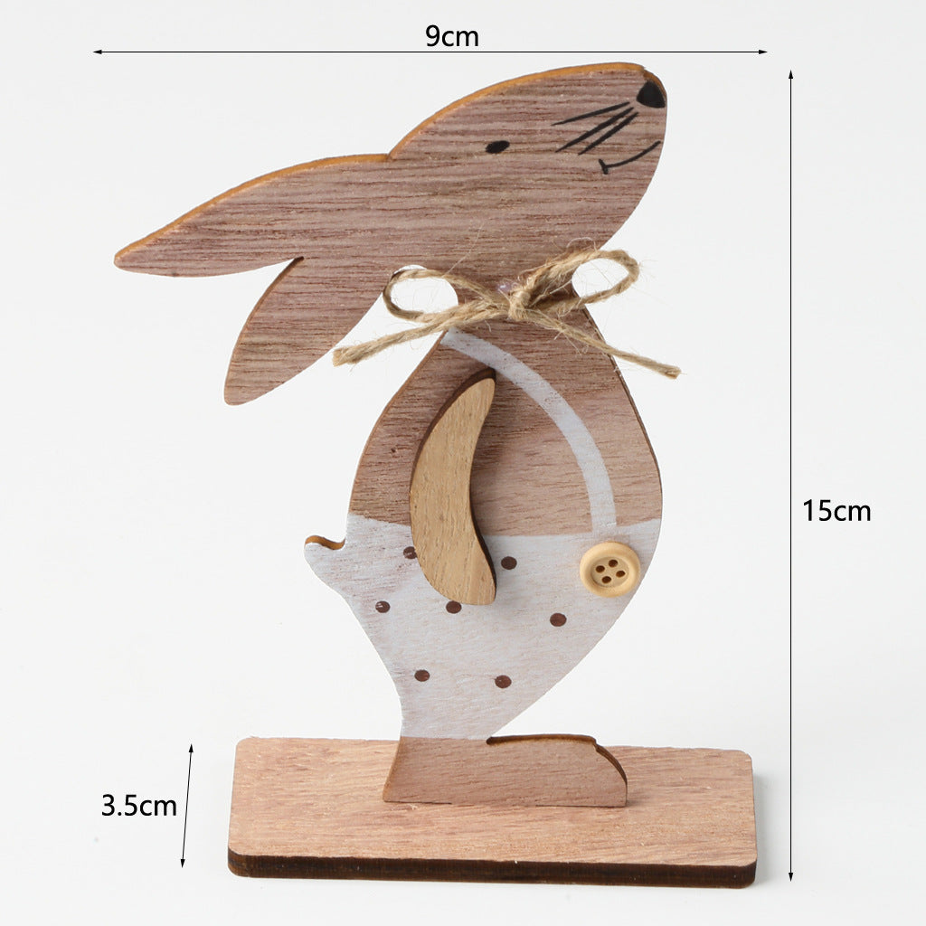 Creative Easter Bunny Woodwork Desktop Decoration