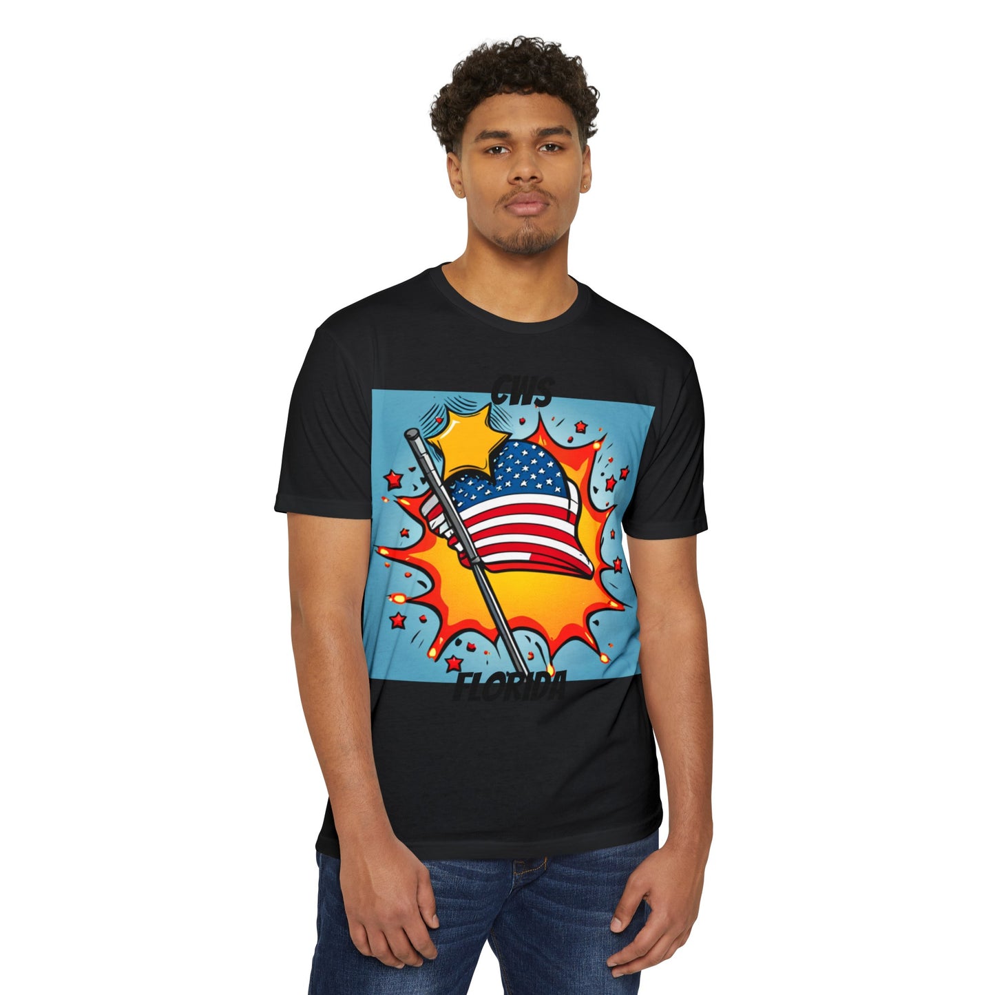 CWS Florida USA Flag Unisex CVC Jersey T-shirt By Cozy Winter Store (ships within USA only)