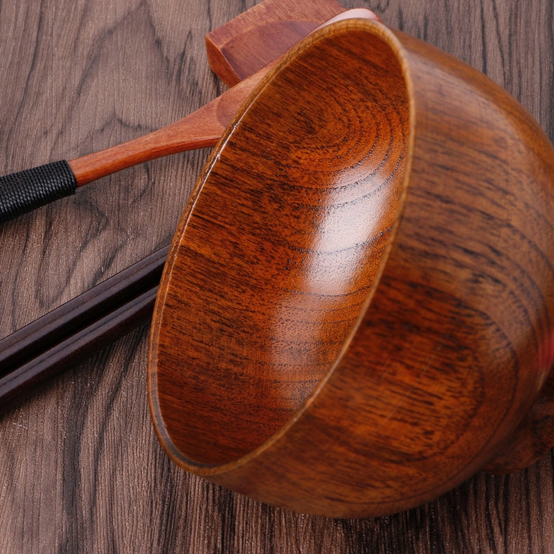 Wooden round wooden bowl