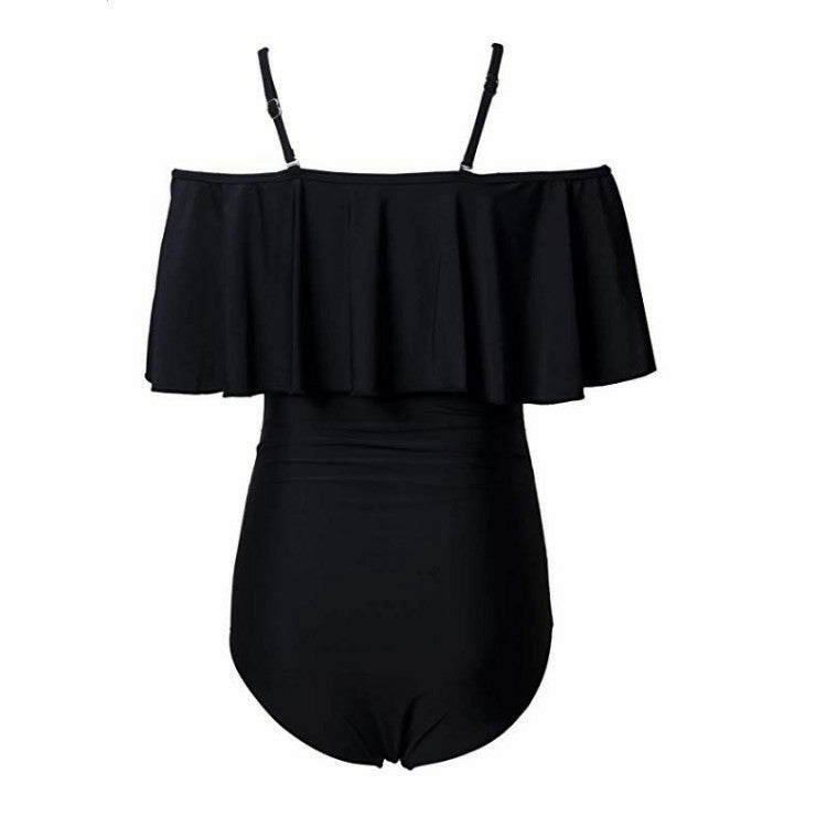 Swimsuit Belly Big Ruffle Oneshoulder Onepiece Swimsuit Bikini