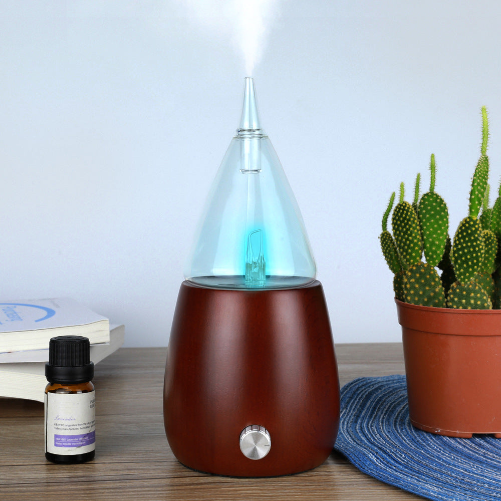 Aromatherapie-Lampe Großhandel Massivholz Handgefertigtes Glas Ätherisches Öl Kaltspray-Diffusor Luftreinigung und Befeuchtung Dual-Purpose Aroma-Diffusor