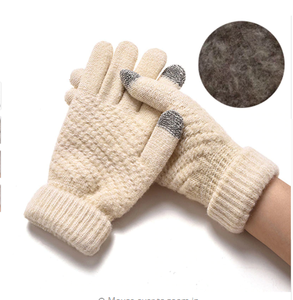 Miya Mona Heißer Verkauf Neue Frauen Warme Winter Gestrickte Vollfinger Handschuhe Fäustlinge Mädchen Weibliche Feste Wollhandschuhe Bildschirm Luvas